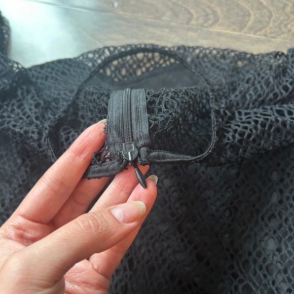 Gothic Mesh Pencil Dress with Long Sleeves in Black - Picture 10 of 10